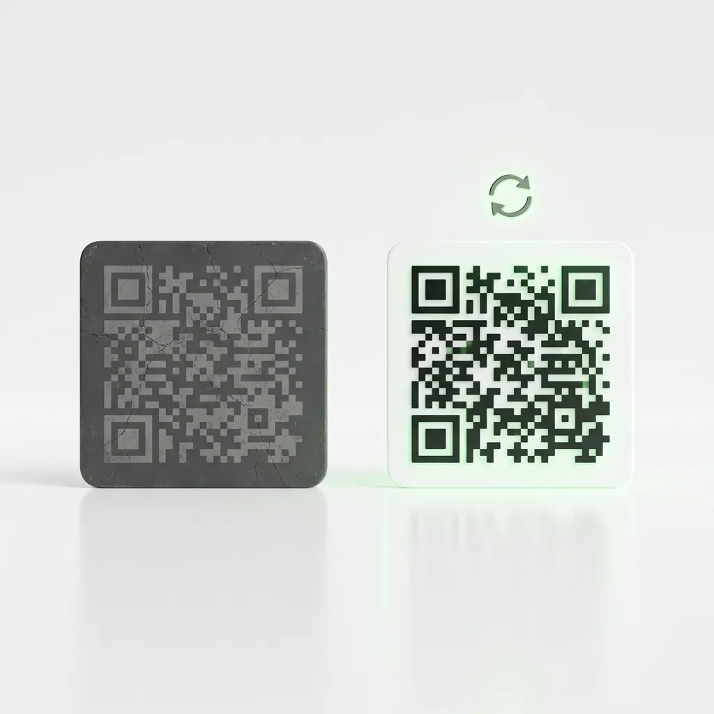 Dynamiczny QR kod obok statycznego